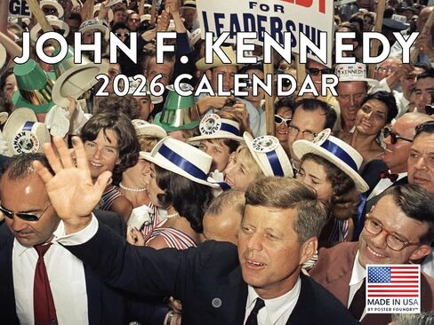تقويم جون إف كينيدي 2026 JFK تقويم الحائط الشهري 12 شهرًا | صُنع في الولايات المتحدة الأمريكية in Saudi Arabia