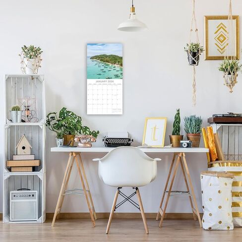 تقويم حائط مربع لمدة 16 شهرًا من The Gifted Stationery - فن جواز السفر التايلاندي وتقويم حائط 2026 - منظم تعليق ومجموعة ملصقات مخطط 2026 - 180 ملصق تذكير - سبتمبر 2025 - ديسمبر 2026، 12 × 12 بوصة in Saudi Arabia
