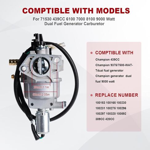 P28-4-H Carburetor for Huayi for Champion 47.131000.25 Dual Fuel Generator 6250w 6500w 7000w 7500w 389cc 439cc Model 100296 100230 100165 100153 100155 71530 in Kuwait