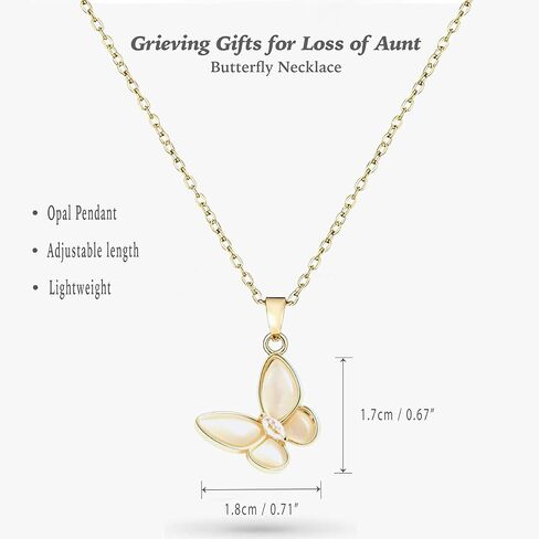 Aunt Memorial Gift, I Have a Guardian Angel in Heaven Sympathy Keepsake Box Ceramic with Butterfly Necklace, In Loving Memory of Aunt, Condolence Remembrance Grieving Auntie Passed Away Gifts in Kuwait