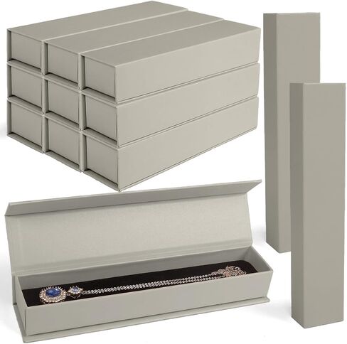 Jewelry Gift Box, 12 Pack Velvet Lined Style Box for Necklace & Bracelet Organizer Elegant Jewelry Storage Box for Gift Giving Flip-Up Design Ring & Necklace Packaging, 8.3x1.8x1.4 Inches (Dark Blue) in Saudi Arabia