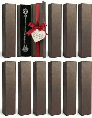 Jewelry Gift Box, 12 Pack Velvet Lined Style Box for Necklace & Bracelet Organizer Elegant Jewelry Storage Box for Gift Giving Flip-Up Design Ring & Necklace Packaging, 8.3x1.8x1.4 Inches (Dark Blue) in Saudi Arabia