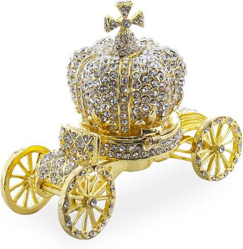 BestPysanky Crystal Coach Crown Jewelry Trinket Box Figurine in Saudi Arabia