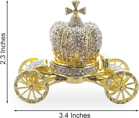 BestPysanky Crystal Coach Crown Jewelry Trinket Box Figurine in Saudi Arabia