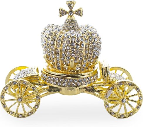 BestPysanky Crystal Coach Crown Jewelry Trinket Box Figurine in Saudi Arabia