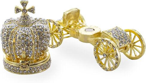 BestPysanky Crystal Coach Crown Jewelry Trinket Box Figurine in Saudi Arabia