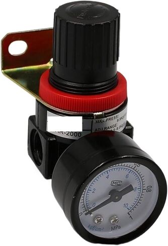 1 قطعة AR2000 G1/4 ''هوائي صغير تخفيف ضغط الهواء التحكم ضاغط منظم وحدات العلاج صمام مع قياس المناسب (AR2000 10 مللي متر المناسب) in Saudi Arabia