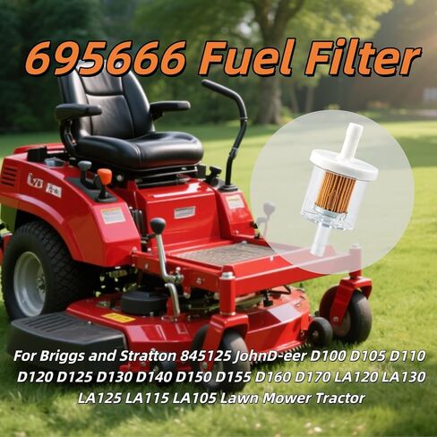 (6-Pack) 695666 1/4"Fuel Filter for Brigs and Straton 845125 691035 493629 MTD Craftsman Troy Bilt John-D-eer D100 D105 D110 D120 D125 D130 D140 D150 D155 D160 Lawn Mower Tractor Gas Fuel Filter in Kuwait