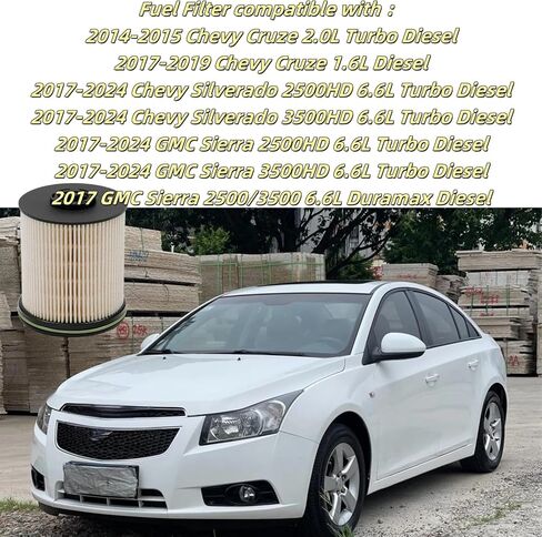 2 قطعة فلتر الوقود TP1015 لـ 3.0L و6.6L Duramax AC ديزل متوافق مع 2014-2019 تشيفي كروز، 2017-2024 تشيفي سيلفرادو، جي إم سي، سييرا، يستبدل 23456595 22937279 23304096 13539108 in Saudi Arabia