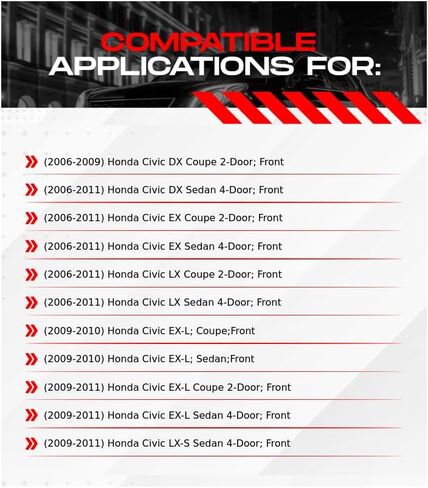 طقم فرامل أمامية R1 Concept لسيارة هوندا سيفيك 2006-2011| دوارات الفرامل المشقوقة المحفورة| طقم دواسات ووسادات الفرامل السيراميكية| الأجهزة متضمنة in Kuwait