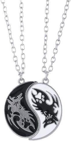 Hewill Sun and Moon Necklace for Women Men Matching Tai Chi Yin Yang Necklace Best Friends BFF Necklace for 2 Friendship Necklace Jewelry in Saudi Arabia