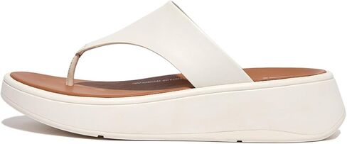 FitFlop™ Women's F-Mode Leather Flatform Toe-Post Sandal, Beige, Size 6 in Saudi Arabia