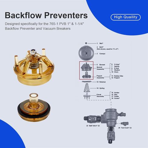 2023 Upgrade 905-212 Bonnet and Poppet Repair Kit for FEBCO765-1 Inch & 1-1/4 Inch Vacuum Breakers And Backflow Preventers in Kuwait