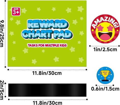 Anwyll Reward Chart for Kids - Magnetic Behavior Chore Chart System for Kid Toddler Pad with 26 Chore Charts and 1488 Reward Stickers for Home Classroom Potty Train Responsibility Daily Routine Charts in Saudi Arabia