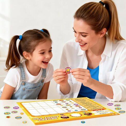 Anwyll Reward Chart for Kids - Magnetic Behavior Chore Chart System for Kid Toddler Pad with 26 Chore Charts and 1488 Reward Stickers for Home Classroom Potty Train Responsibility Daily Routine Charts in Saudi Arabia