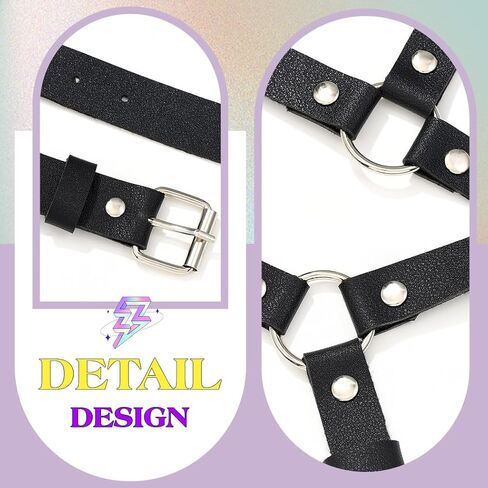 Yonamix Leg Harness Black Leather Garter Belt Punk Waist Belts for Women in Saudi Arabia