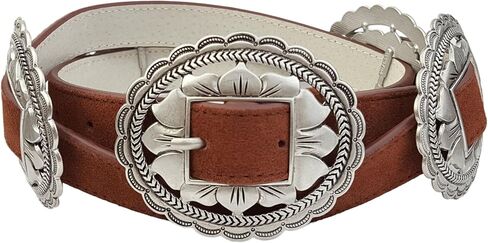 Western Floral Concho Belt in genuine Suede Leather Belt in Kuwait