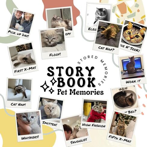 Pet Memories Keepsake Album – Gray Scrapbook & Memory Box for Dogs, Cats & Pets | Store Photos, Souvenirs & Videos | Includes 32GB USB for Digital Storage and Inkless Paw Print Pad in Kuwait