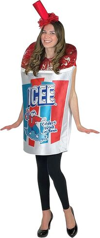 زي Rasta Imposta Icee Sparkle Red زي Slurpee Slush Puppie فستان الحفلات للنساء والرجال أزياء الهالوين، للبالغين مقاس واحد in Saudi Arabia