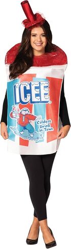 زي Rasta Imposta Icee Sparkle Red زي Slurpee Slush Puppie فستان الحفلات للنساء والرجال أزياء الهالوين، للبالغين مقاس واحد in Saudi Arabia