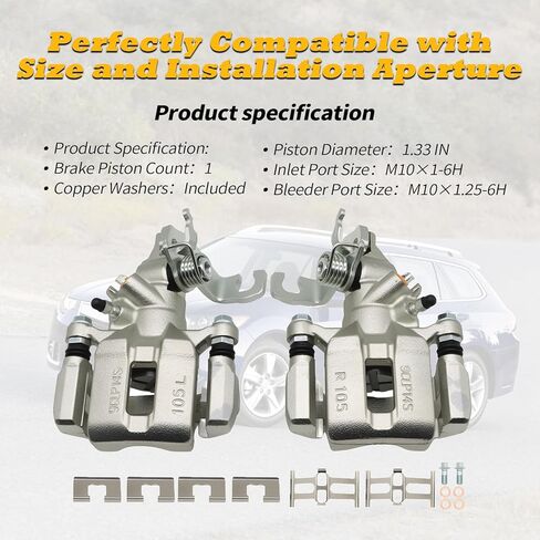 19-B2068 19-B2069 Pair Rear Brake Calipers with Bracket Compatible with Accord 1998-2007 TSX 2004-2008 in Saudi Arabia