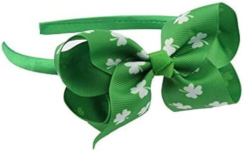 عصابة رأس ZEYER St Patrick's Day للنساء والفتيات عصابة رأس على شكل البرسيم الأخضر وعصابة رأس على شكل فيونكة شامروك in Kuwait