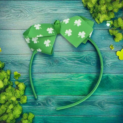 عصابة رأس ZEYER St Patrick's Day للنساء والفتيات عصابة رأس على شكل البرسيم الأخضر وعصابة رأس على شكل فيونكة شامروك in Kuwait