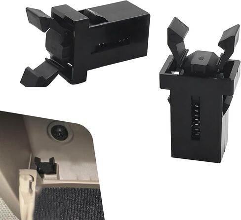 قطعتان من مزلاج حامل النظارات الشمسية للسيارة، استبدال مشابك السقف لوحدة التحكم العلوية ذاتية القفل، مشابك غطاء صندوق القفل البلاستيكي للسيارة، يمكن لسلة المهملات الضغط على الإبزيم (أسود) in Kuwait