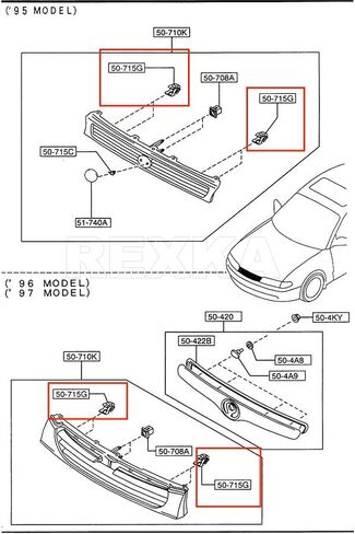 Rexka 30 pcs 13mm x 22mm Grille Clips Compatible With 90467-13011 Toyota Isuzu 8942180270 Mazda B092-50-715 Mitsubishi MB153825 Corolla Land Cruiser in Kuwait
