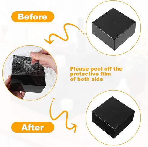 6 عبوات من الناهضين الأكريليك للعرض، صناديق مكعبات أكريليك، حامل عرض مع قيعان مجوفة، حامل زخرفي لعرض الطعام والمجوهرات وديكور طاولة الحلوى (أسود، من 3 إلى 8 بوصات) in Kuwait