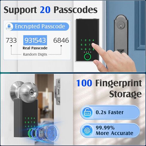Smart Key Lock Box with Code, Dhiedas Large Fingerprint Lock Box with APP Control, Electronic Digital Weatherproof Security Hide Key Lock Box Wall Mount & Door Hanging for Outdoor Realtor Airbn in Kuwait