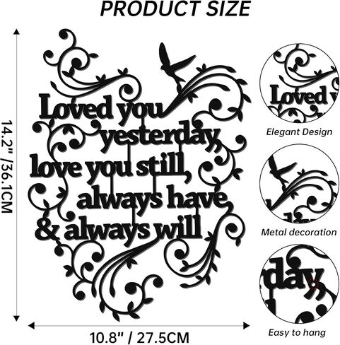 YATEASLU Metal Love Wall Art, Love decor with Timeless Message, Valentine's Day Decorations, Gifts for Family, Wife, Husband & Couples, 14.2x10.8 Inch in Kuwait