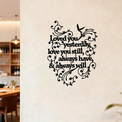 YATEASLU Metal Love Wall Art, Love decor with Timeless Message, Valentine's Day Decorations, Gifts for Family, Wife, Husband & Couples, 14.2x10.8 Inch in Kuwait