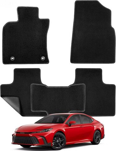Carpet Floor Mats for Toyota Camry 9th 2025 2026 LE/SE/XLE/XSE, All Weather Full Black Rugs with Non-Slip Nibs Custom Fit for Front & 2nd Rear Row, Noise-Reducing Waterproof Odorless Car Accessories in Saudi Arabia