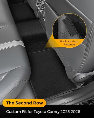 Carpet Floor Mats for Toyota Camry 9th 2025 2026 LE/SE/XLE/XSE, All Weather Full Black Rugs with Non-Slip Nibs Custom Fit for Front & 2nd Rear Row, Noise-Reducing Waterproof Odorless Car Accessories in Saudi Arabia