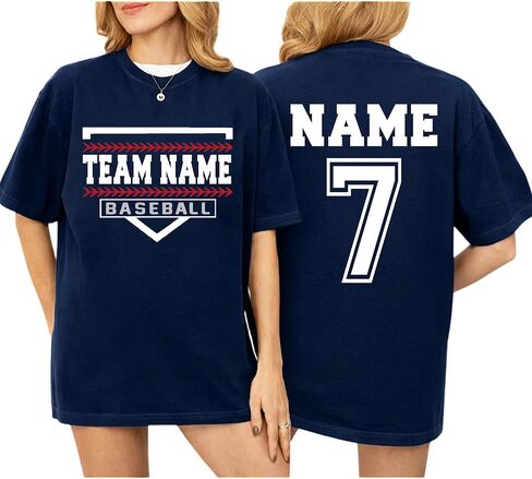 DILYPOD Personalized Baseball Mom Shirt with Kids Name and Jersey Number, Custom Baseball Shirts for Women, Mothers Day in Saudi Arabia