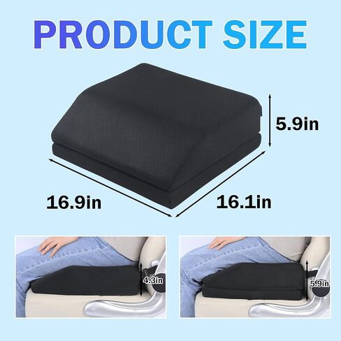 ROYALAY Adjustable Hip Cushion Post Surgery, Memory Foam Hip Replacement Recovery Aids with Strap and Anti-Slip Bottom, Chair Cushion for Long Sitting in Kuwait