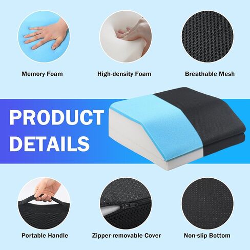 ROYALAY Adjustable Hip Cushion Post Surgery, Memory Foam Hip Replacement Recovery Aids with Strap and Anti-Slip Bottom, Chair Cushion for Long Sitting in Kuwait