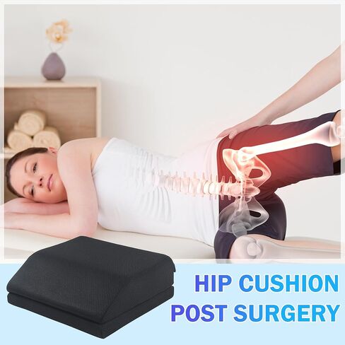 ROYALAY Adjustable Hip Cushion Post Surgery, Memory Foam Hip Replacement Recovery Aids with Strap and Anti-Slip Bottom, Chair Cushion for Long Sitting in Kuwait