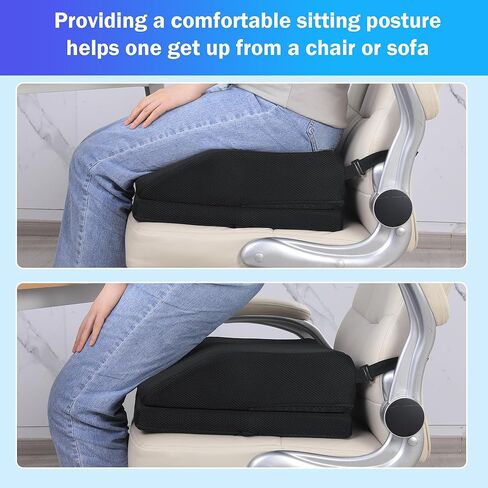 ROYALAY Adjustable Hip Cushion Post Surgery, Memory Foam Hip Replacement Recovery Aids with Strap and Anti-Slip Bottom, Chair Cushion for Long Sitting in Kuwait