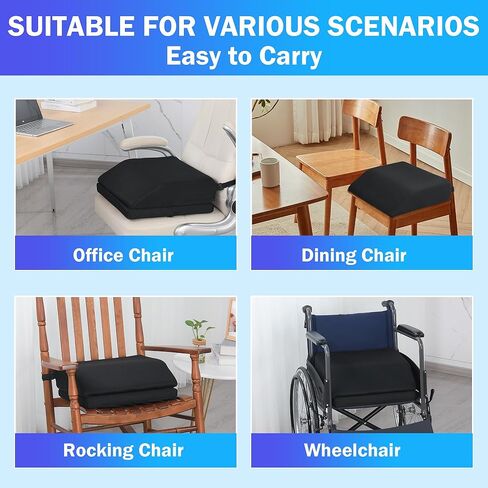 ROYALAY Adjustable Hip Cushion Post Surgery, Memory Foam Hip Replacement Recovery Aids with Strap and Anti-Slip Bottom, Chair Cushion for Long Sitting in Kuwait