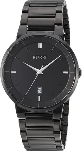 BUREI Men Watches Fashion Stainless Steel Watches for Men Analog Quartz Waterproof Wristwatch,Gift for Mens in Saudi Arabia