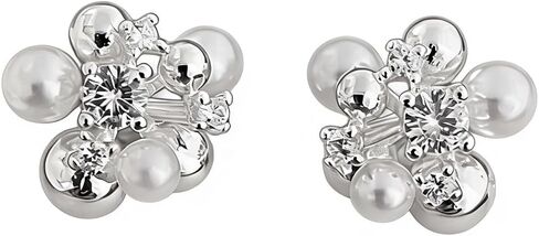 أقراط مرصعة باللؤلؤ من حجر الراين الذهبي للنساء، أقراط على شكل مجموعة من اللؤلؤ الرقيق، حلق زفاف رسمي فريد من نوعه مجوهرات عصرية in Kuwait