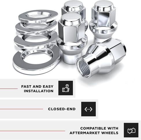 White Knight 7807-4 Chrome ET Bulge Lug Nut - 4 Piece in Saudi Arabia