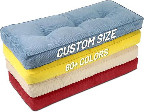 Lokex Bench Cushion,Custom Size 90+Color Non-Slip Thick and Breathable Bench Cushions for Indoor/Outdoor Furniture,Double Piping Tufting Window Seat Cushions in Saudi Arabia
