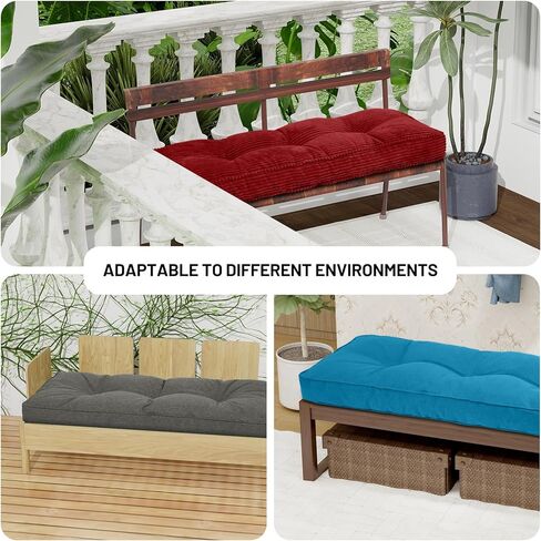 Lokex Bench Cushion,Custom Size 90+Color Non-Slip Thick and Breathable Bench Cushions for Indoor/Outdoor Furniture,Double Piping Tufting Window Seat Cushions in Saudi Arabia