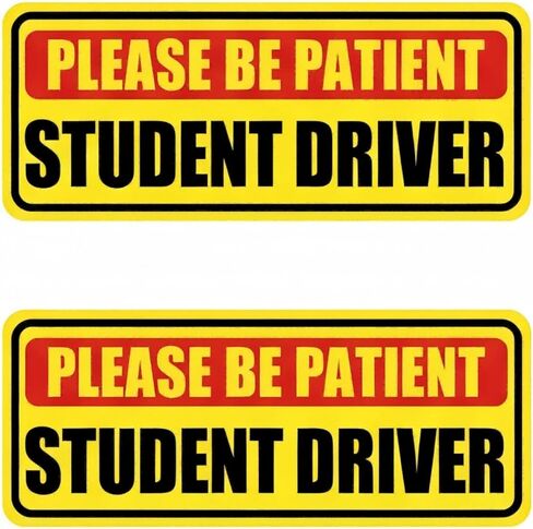Student Driver Sticker for Car (2-Pack) - Non-Magnetic Removable Vinyl Decals, Reusable New Driver Sticker for Plastic Bumper & Aluminum Panels, Paint-Safe Car Window Stickers Calcomanías in Kuwait
