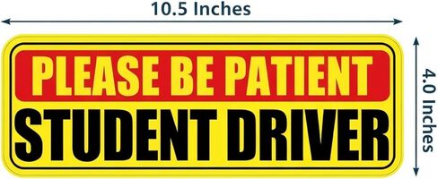 Student Driver Sticker for Car (2-Pack) - Non-Magnetic Removable Vinyl Decals, Reusable New Driver Sticker for Plastic Bumper & Aluminum Panels, Paint-Safe Car Window Stickers Calcomanías in Kuwait