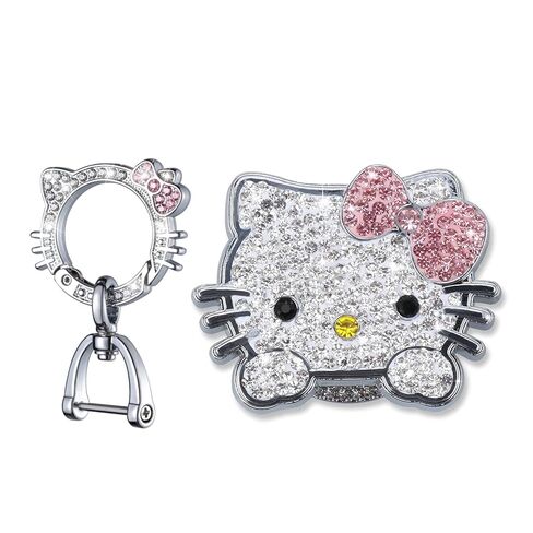 2 Pcs Bling Pink Car Interior Accessories, Rhinestone Push to Start Button Cover with Keychain, Car Engine Start Stop Button Cover, Cute Car Decoration Sticker Decal for Women Girl in Kuwait