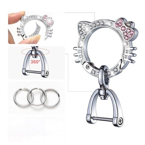 2 Pcs Bling Pink Car Interior Accessories, Rhinestone Push to Start Button Cover with Keychain, Car Engine Start Stop Button Cover, Cute Car Decoration Sticker Decal for Women Girl in Saudi Arabia